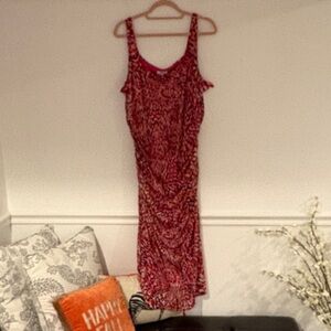 Bar III Red and White Midi Dress